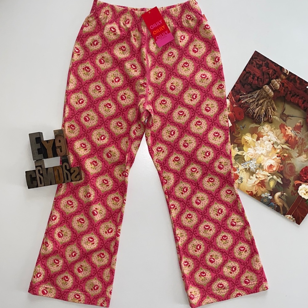 🆕OILILY Girl’s Floral/Lattice Print Flared Pants